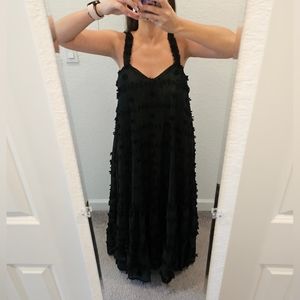 Super Cute Black long Dress with florers